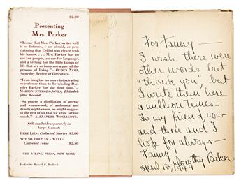 Parker, Dorothy (1863-1967) Three Titles, Two Signed.